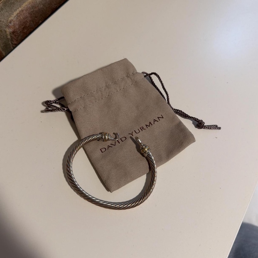 David Yurman Silver and Gold Cable Bracelet